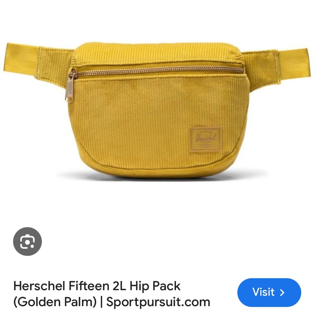 Herschel Gold Corduroy Fanny Pack/Waist Pack